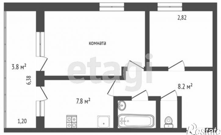 2-комн квартира ул 8 Марта, 32,  д. 32